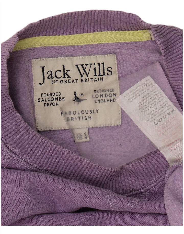 JACK WILLS Damen Crop Oversized Sweatshirt Pullover UK 8 Small Lila