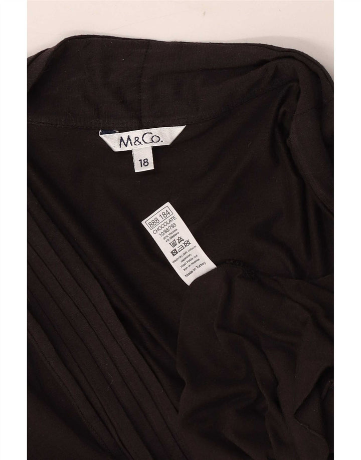 M&Co Offener Damen-Cardigan-Pullover UK 18 XL Braune Viskose