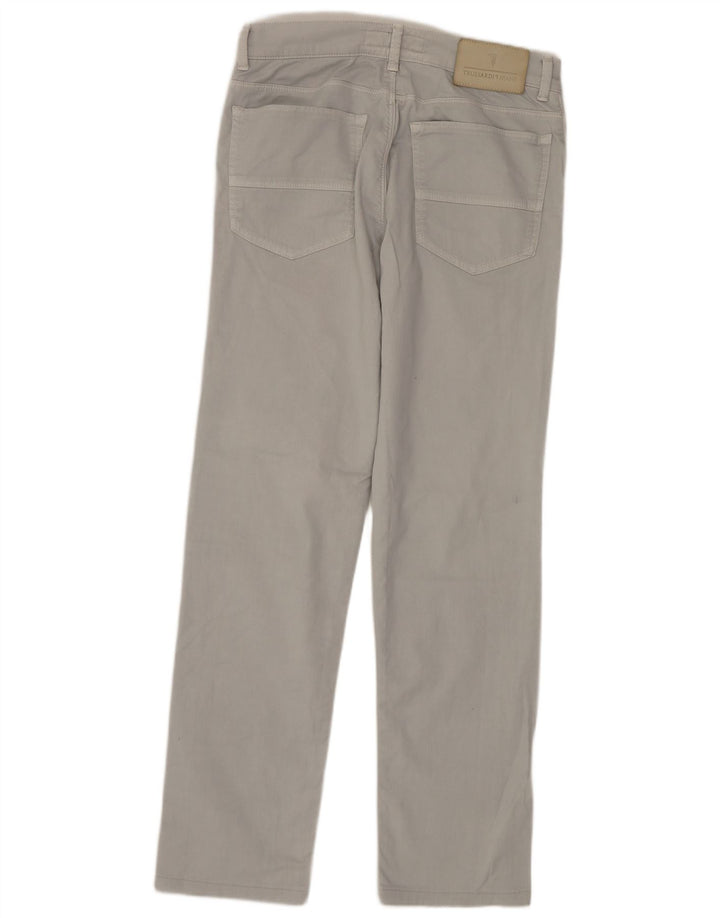 TRUSSARDI Damen Straight Jeans W30 L30 Graue Baumwolle