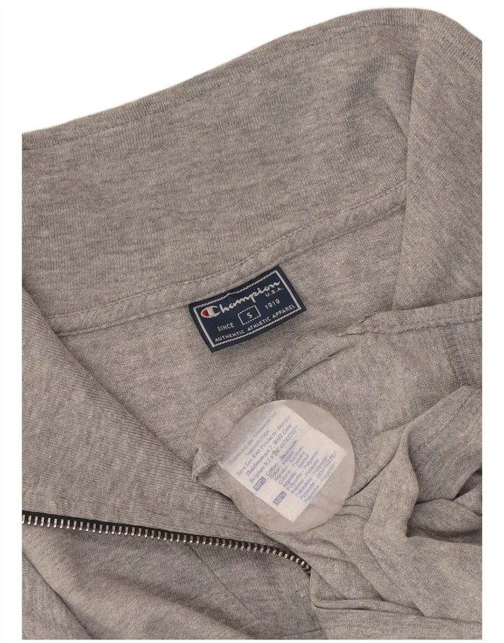 Champion Herren-Oberteil mit Reißverschluss, langärmlig, klein, graue Baumwolle