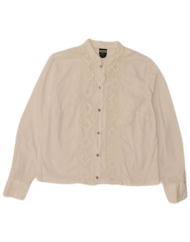 Vintage Damen Shirt IT 44 Mittelweiße Baumwolle