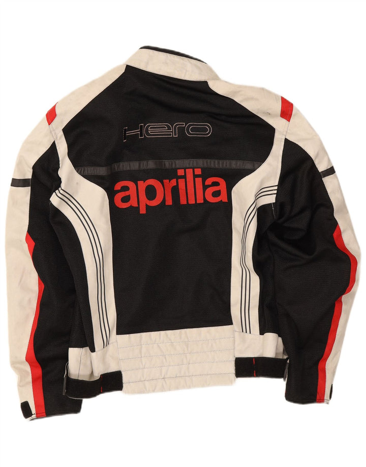 Aprilia Herren Graphic Racer Jacke UK 38 Mittelschwarzes Colourblock-Polyester