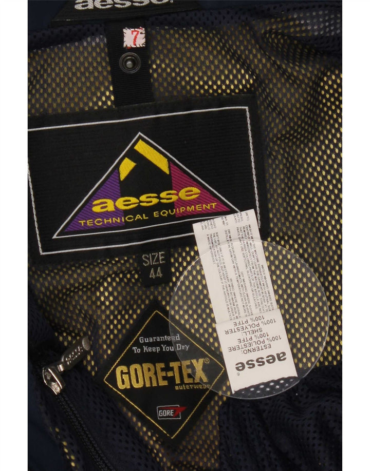 Aesse Damen Gore-Tex Kapuzen-Regenjacke IT 44 Medium Marineblau Polyester