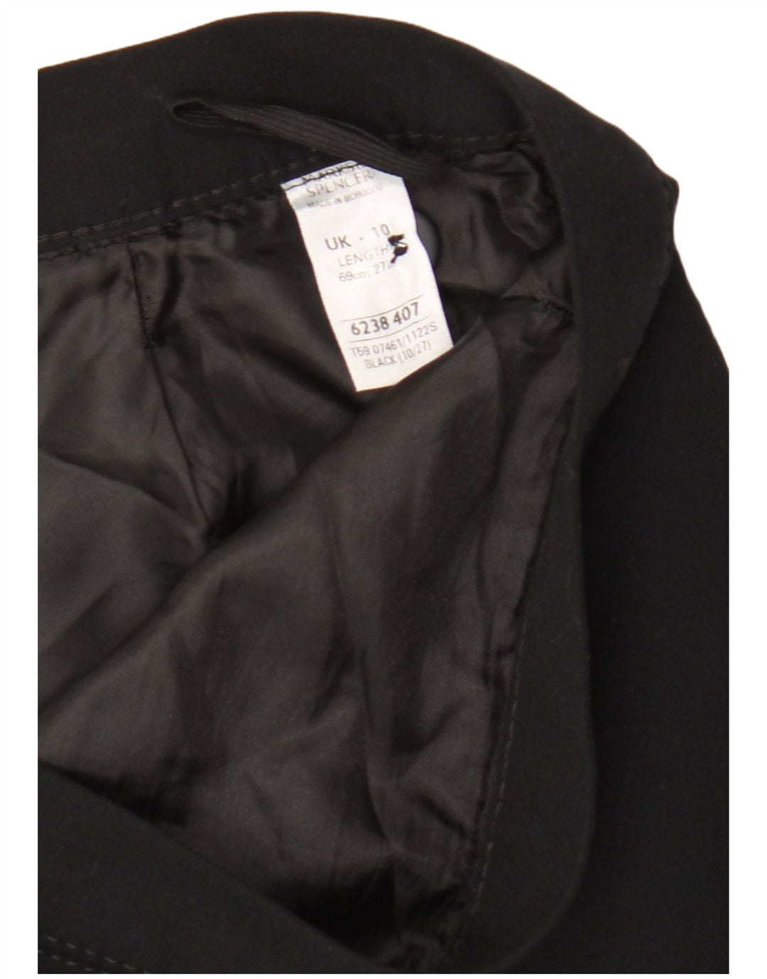 Marks & Spencer Damen Bleistiftrock UK 10 Small W28 Schwarz Polyester