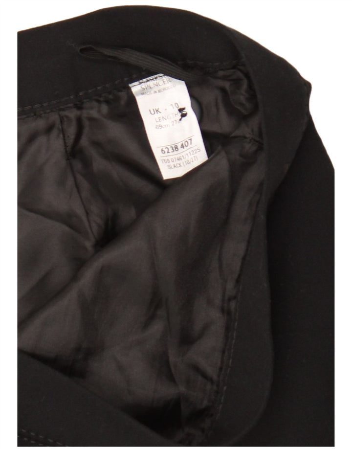 Marks & Spencer Damen Bleistiftrock UK 10 Small W28 Schwarz Polyester