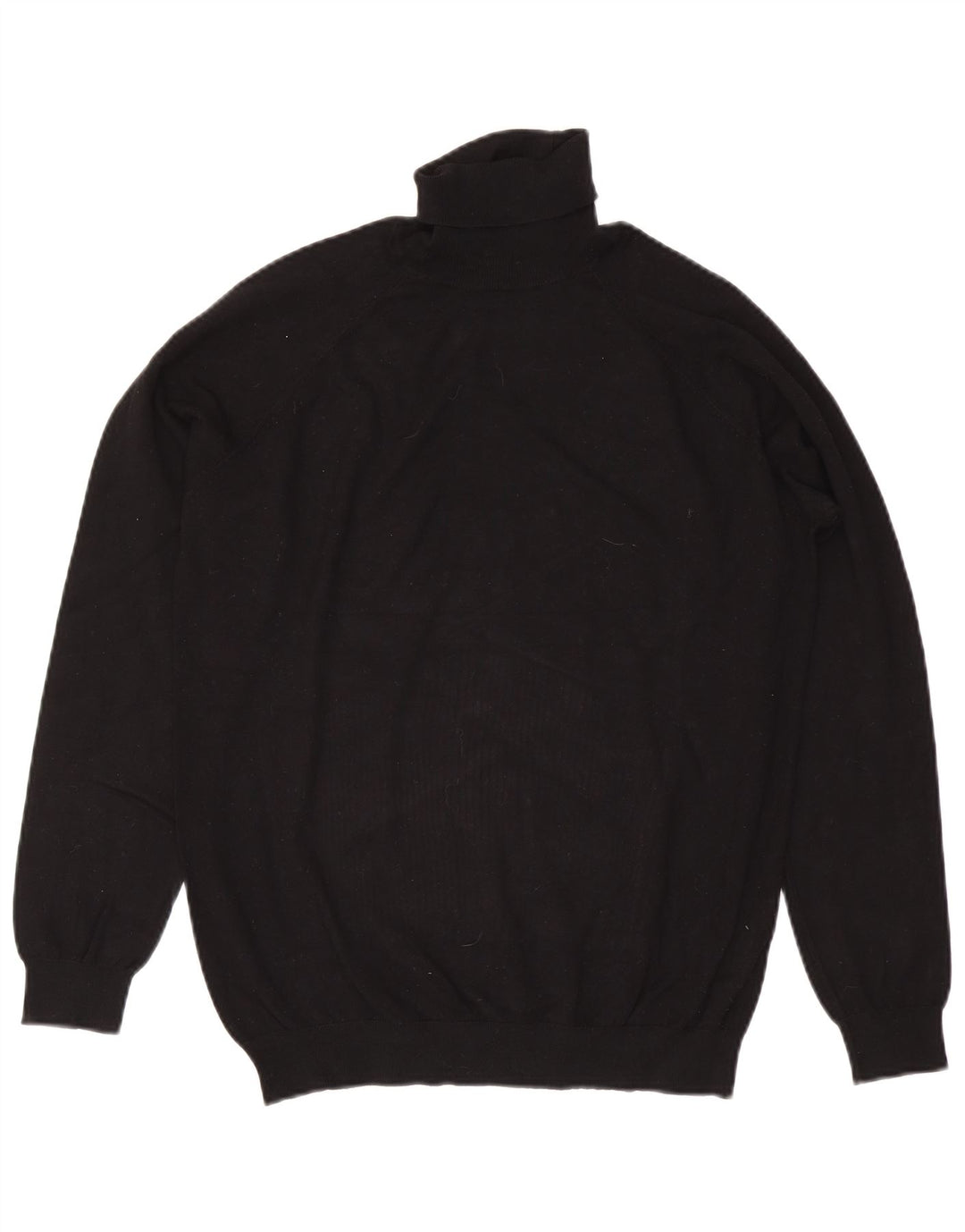 Zara Herren-Pullover mit Rollkragen, groß, schwarze Viskose