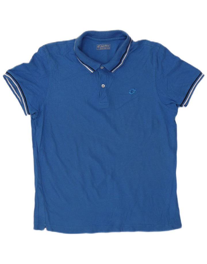 Lotto Herren-Poloshirt, groß, blaue Baumwolle