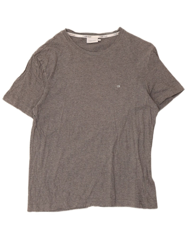Calvin Klein Herren T-Shirt Top Large Grau Baumwolle