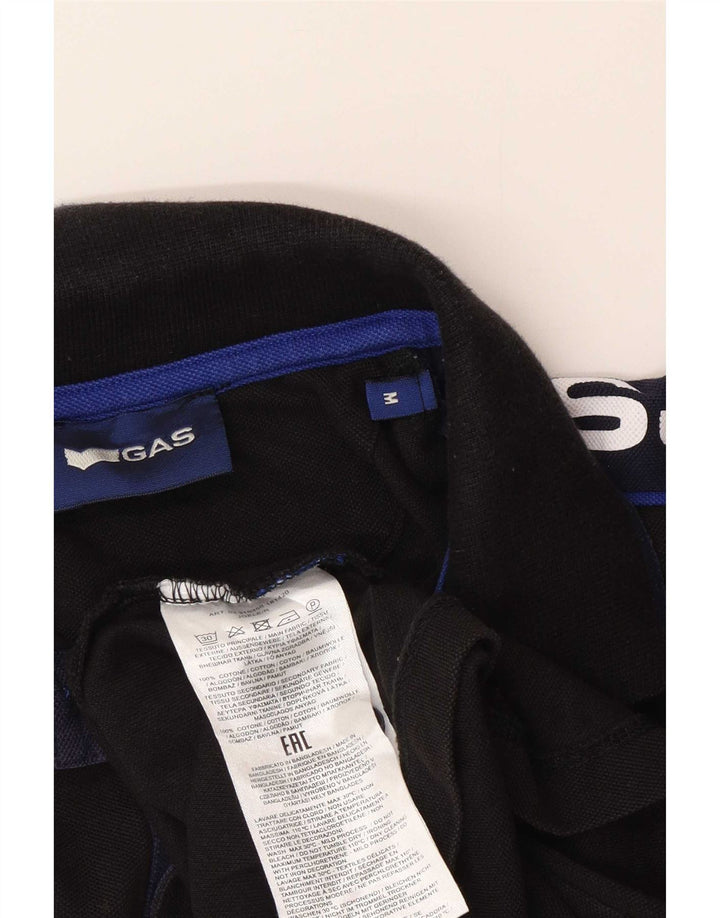 Gas Herren-Poloshirt mit Grafik, Mittelschwarz, Colourblock-Baumwolle