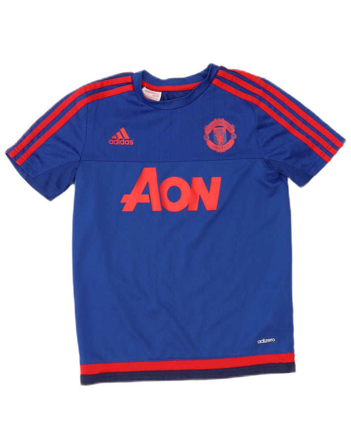 ADIDAS Jungen Manchester United Graphic T-Shirt Top 9–10 Jahre Blau