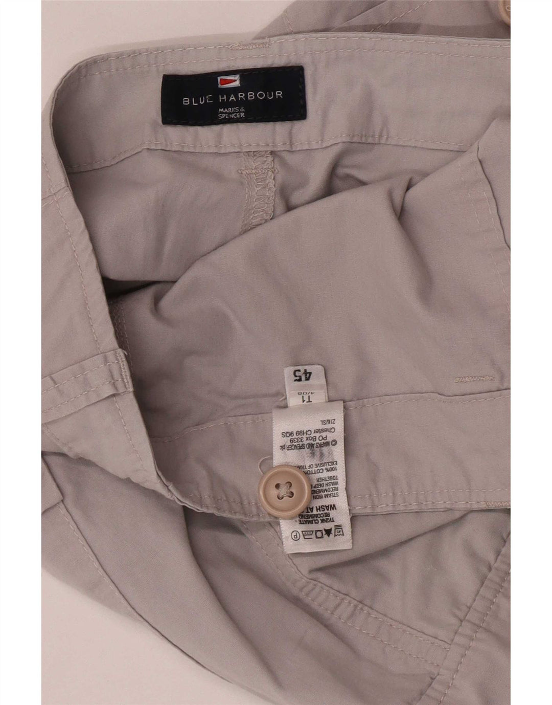 Marks & Spencer Herren Blue Harbour Cargoshorts W36 Große graue Baumwolle