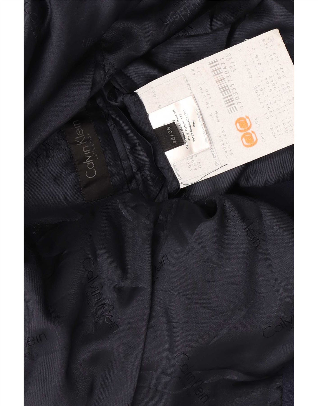 Calvin Klein Herren 1-Knopf-Blazerjacke IT 48 Mittelmarineblaue Wolle