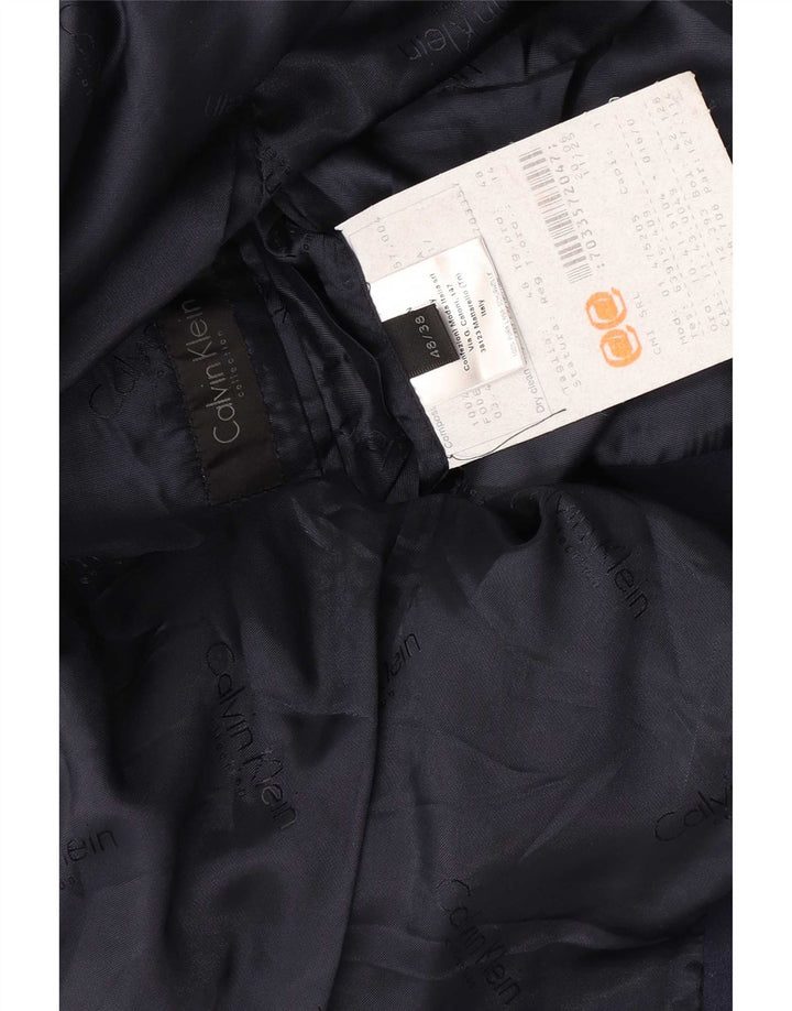 Calvin Klein Herren 1-Knopf-Blazerjacke IT 48 Mittelmarineblaue Wolle