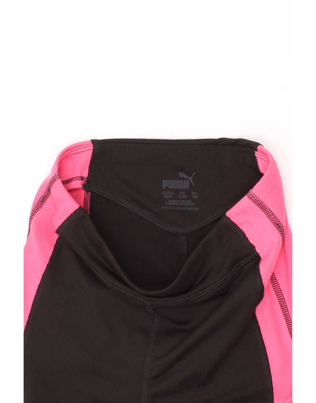 Puma Graphic Capri-Leggings für Mädchen, 7–8 Jahre, schwarzes Colourblock-Polyester