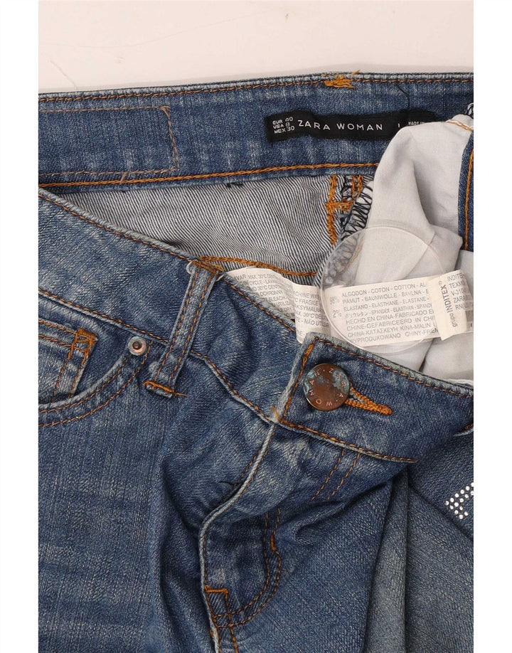 Zara Damen Bootcut Jeans EU 40 Medium W30 L30 Blaue Baumwolle