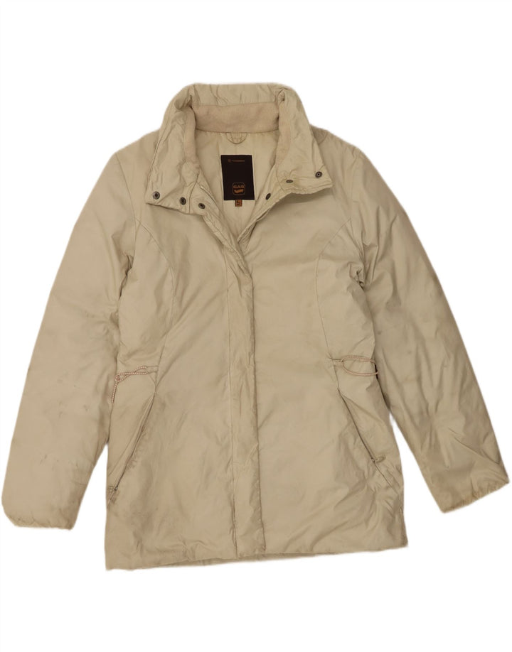 Gepolsterte Damenjacke mit Kapuze von Gas, UK 14, Größe L, Beige, Nylon