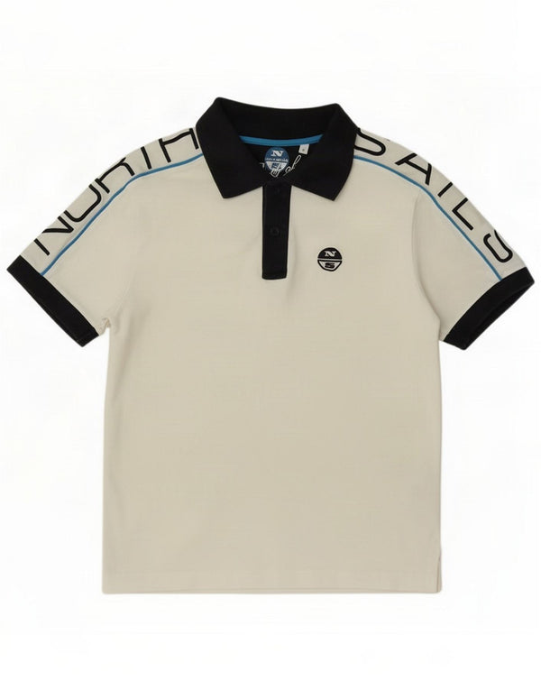North Sails Rugby-Poloshirt für Jungen, 13–14 Jahre, Größe L, Weiß, Farbblock
