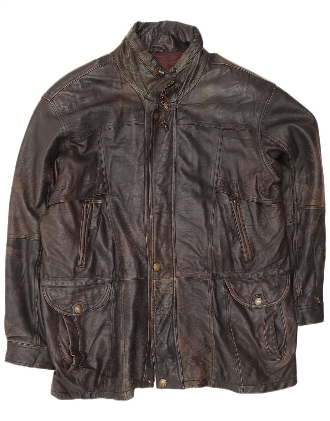 Vintage Herren Lederjacke UK 44 2XL Schwarzes Leder