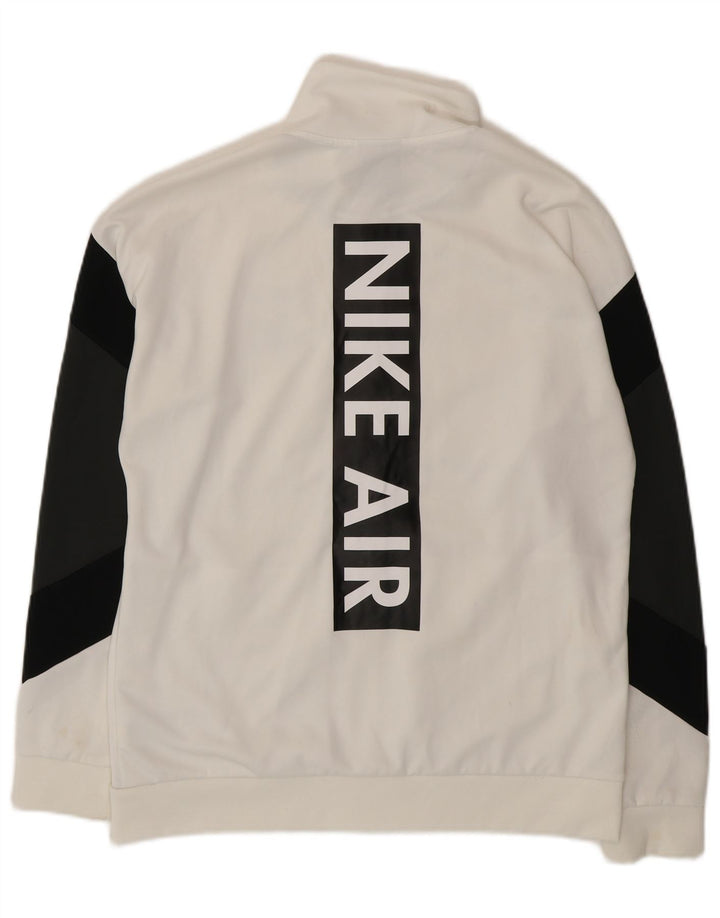 Nike Herren-Trainingsanzugoberteil mit Grafik, mittelweißes Farbblock-Polyester