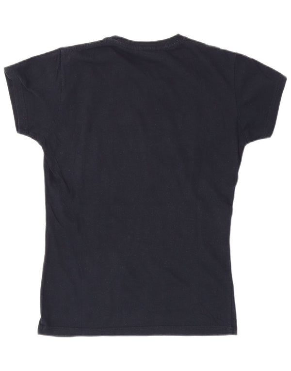 Hard Rock Cafe Damen New York Graphic T-Shirt Top UK 12 Medium Marineblau