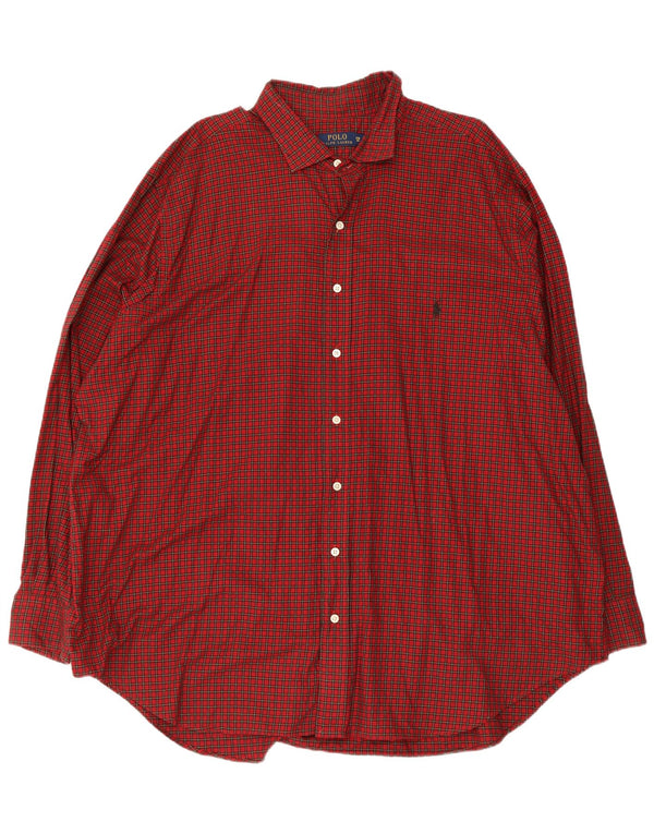Polo Ralph Lauren Herrenhemd 3XL rot kariert Baumwolle