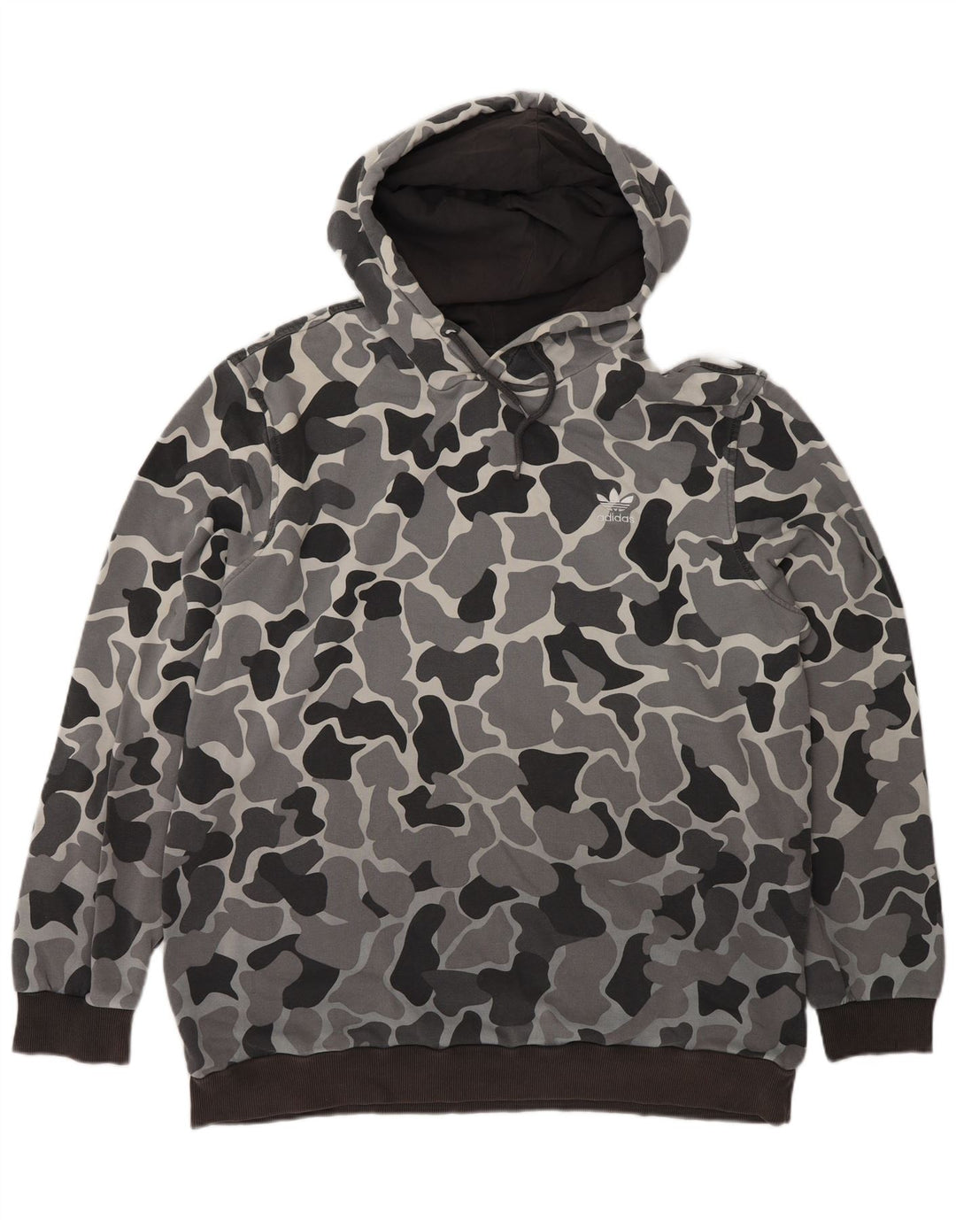 Adidas Herren Kapuzenpullover Large Grau Camouflage