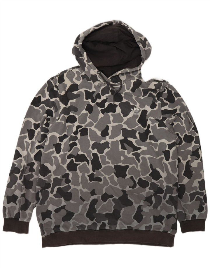 Adidas Herren Kapuzenpullover Large Grau Camouflage