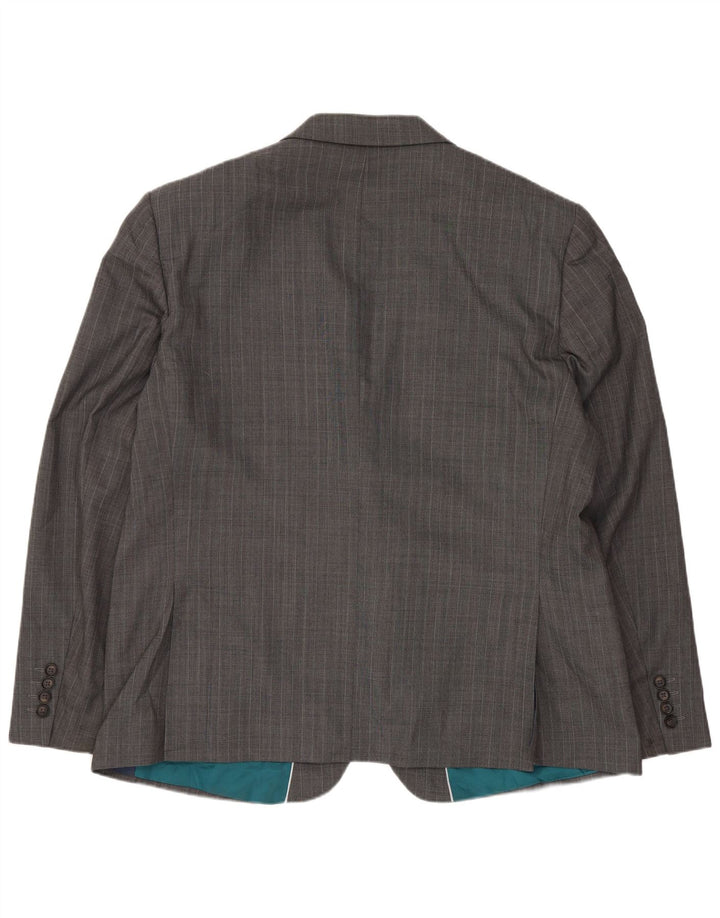 Marks & Spencer Herren-Blazer mit 2 Knöpfen, IT 56 3XL, graue Nadelstreifenwolle