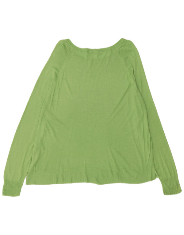 Zara Damen-Pullover mit U-Boot-Ausschnitt, Gr. 18, XL, grüne Viskose