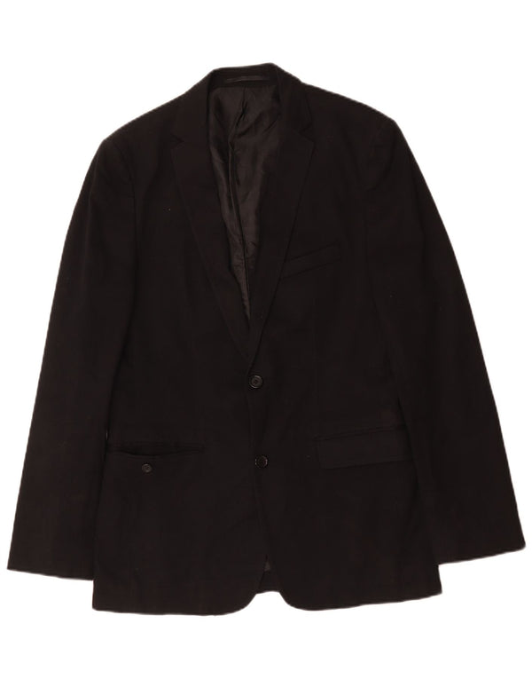 Zara Herren-Blazer mit 2 Knöpfen, EU 50, mittelschwarze Viskose