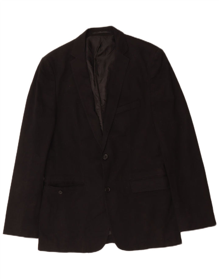 Zara Herren-Blazer mit 2 Knöpfen, EU 50, mittelschwarze Viskose