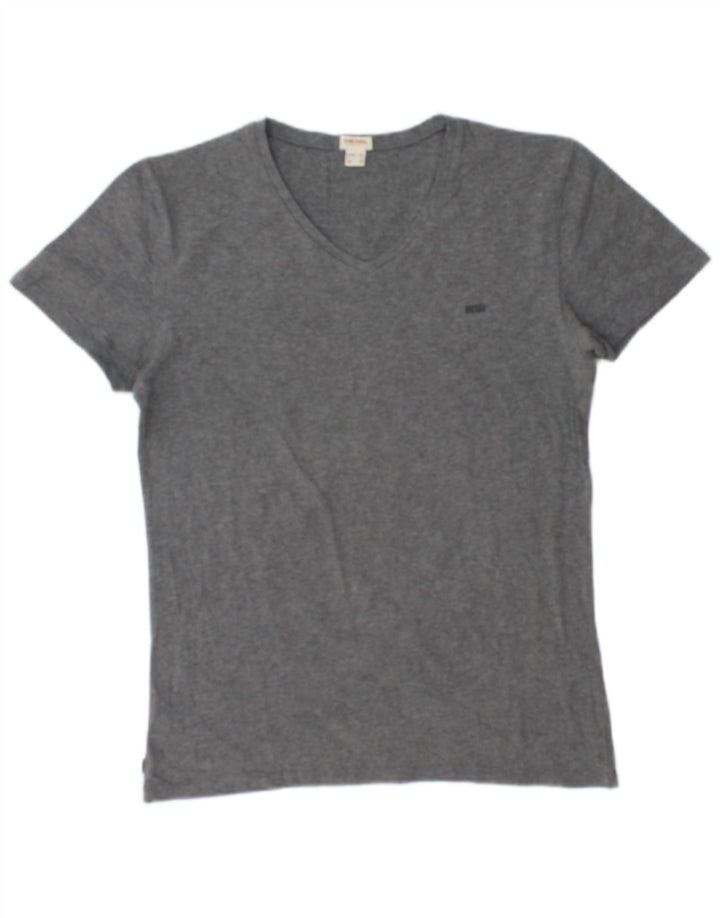 DIESEL Damen T-Shirt Top UK 12 Mittelgrau