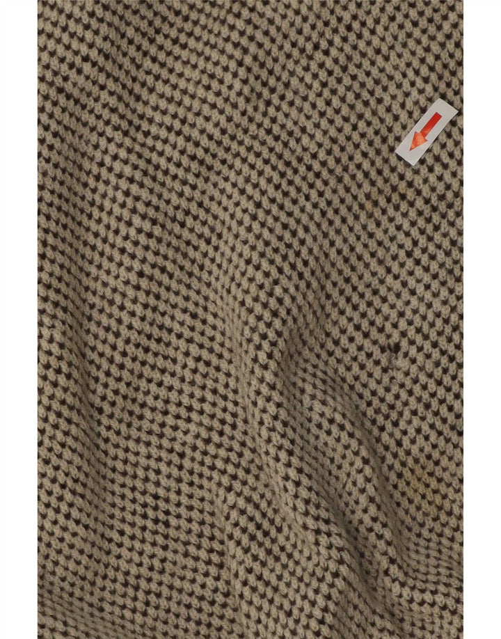 Bizzarro Herren-Pullover mit Knopfkragen, Größe 48, mittelbeigemeliert