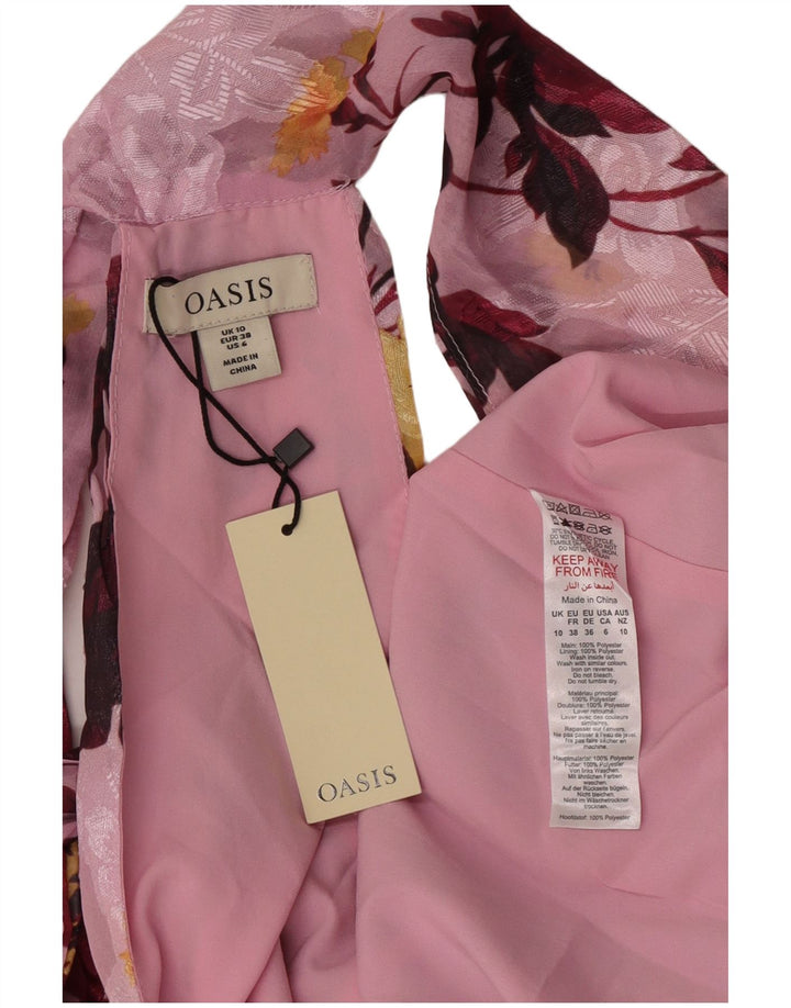 Oasis Neckholder-Maxikleid für Damen, UK 10, Größe S, rosa, geblümt, Polyester