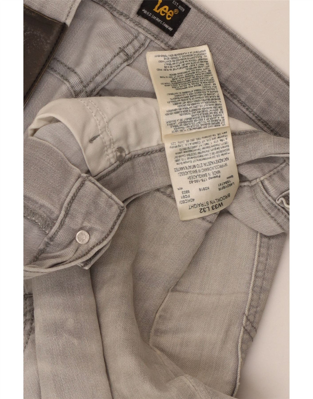 LEE Herren Straight Jeans W33 L32 Grau