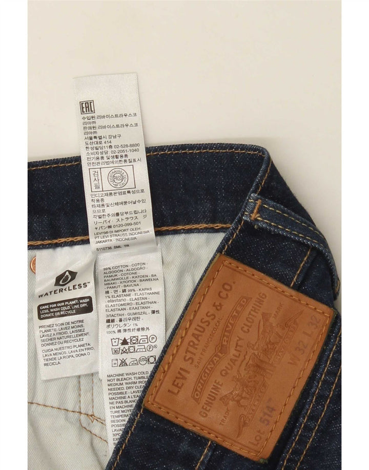 Levi's Herren 514 Straight Jeans W32 L32 Marineblaue Baumwolle