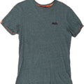 SUPERDRY Womens T-Shirt Top UK 14 Large Blue Flecked Vintage Superdry and Second-Hand Superdry from Messina Hembry 