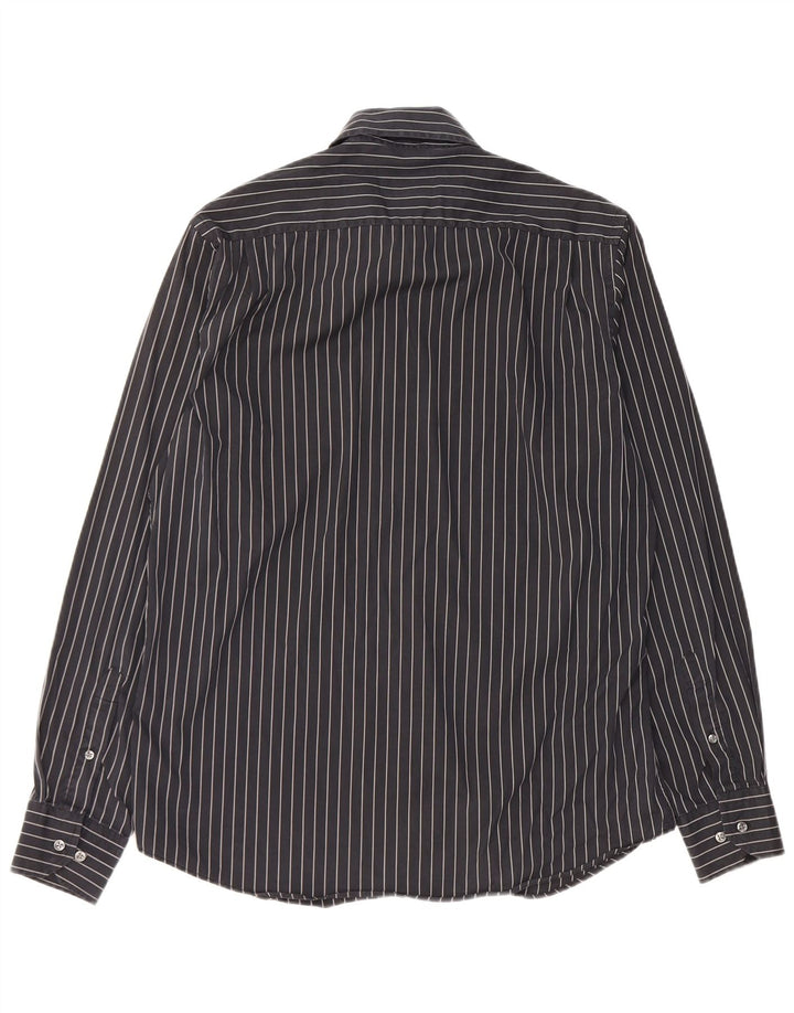 Massimo Dutti Herrenhemd Medium Schwarz gestreift