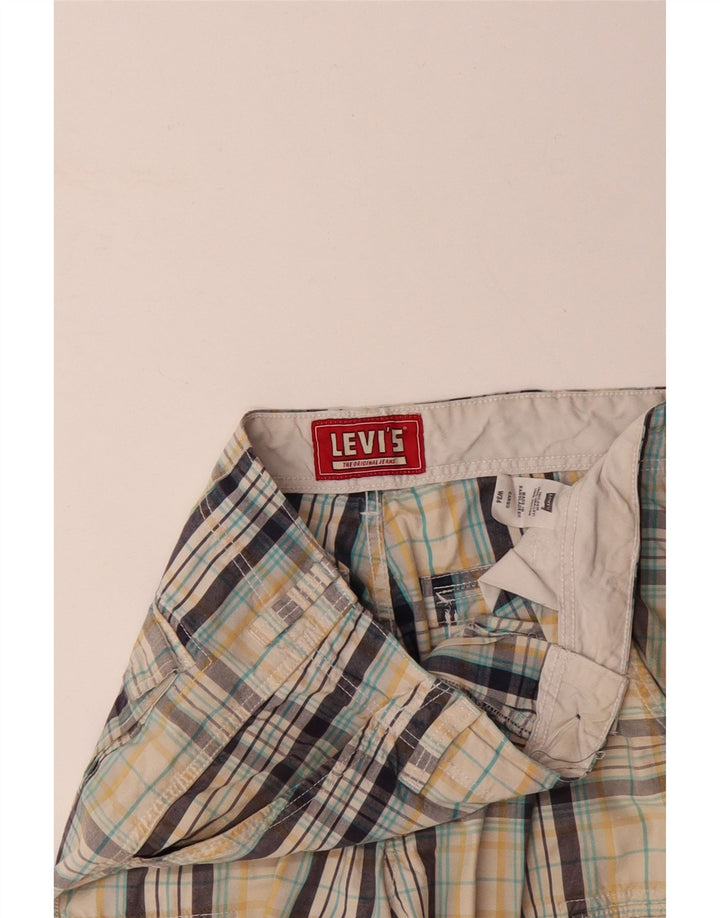 LEVI'S Herren-Cargoshorts W34, große, mehrfarbig karierte Baumwolle