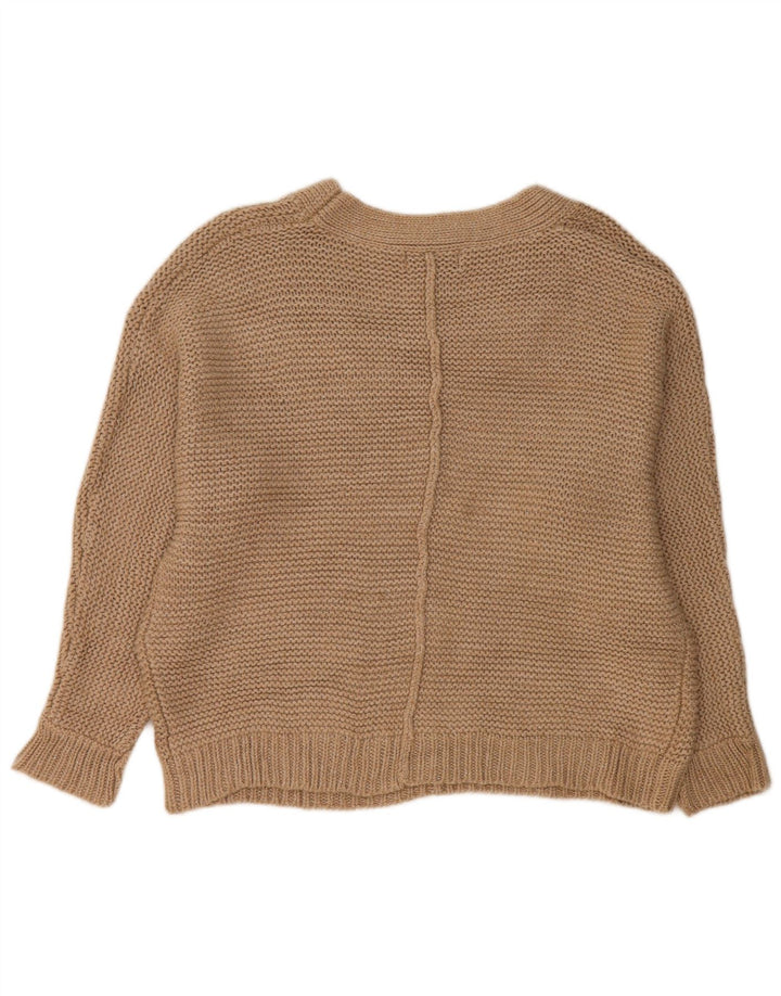 MOSSIMO Damen-Pullover, übergroß, U-Boot-Ausschnitt, Gr. 14, Mittelbeige