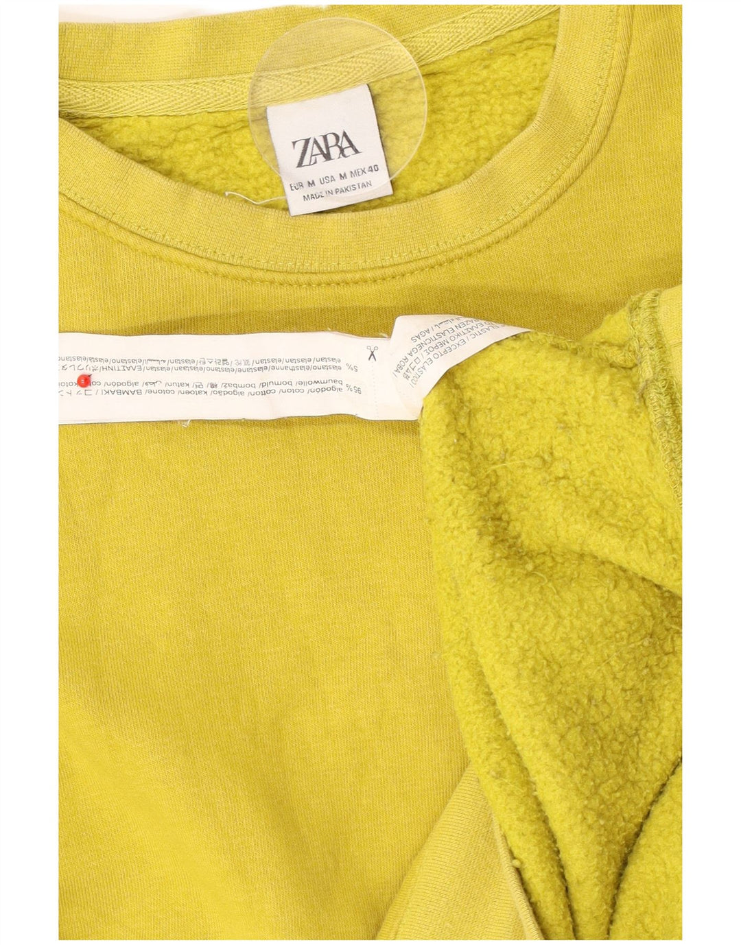 Zara Herren-Sweatshirt-Pullover aus mittelgelber Baumwolle