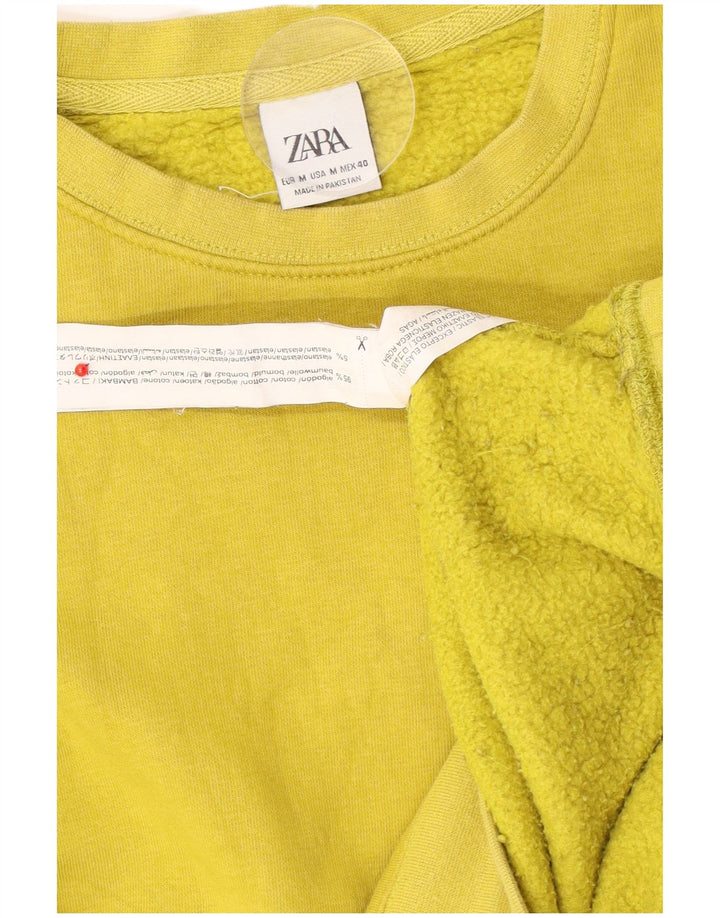 Zara Herren-Sweatshirt-Pullover aus mittelgelber Baumwolle