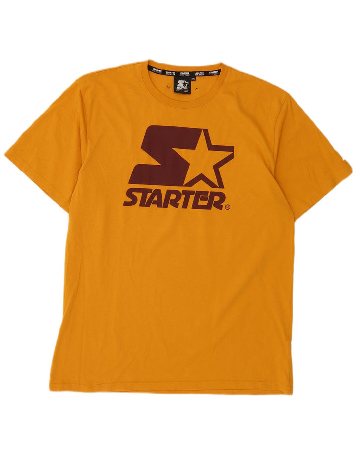 Starter Herren Grafik T-Shirt Top 2XL Gelb Baumwolle