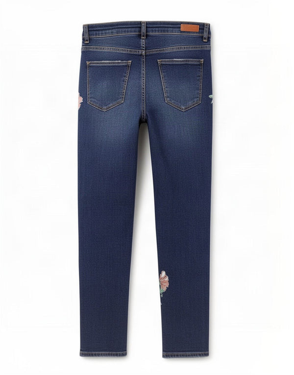 Zara Damen Z1975 Skinny Jeans EU 40 Medium W30 L26 Blau geblümt