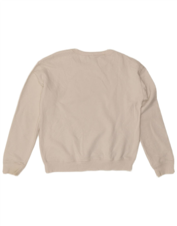 Benetton Damen-Sweatshirt mit Grafik, Gr. 10, Größe S, Weiß