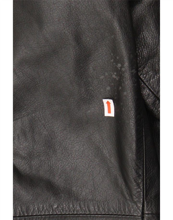 VINTAGE Herren Lederjacke IT 50 Großes schwarzes Leder