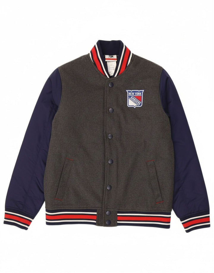 NHL Boys New York Rangers Varsity Jacket 10-11 Years Medium  Grey