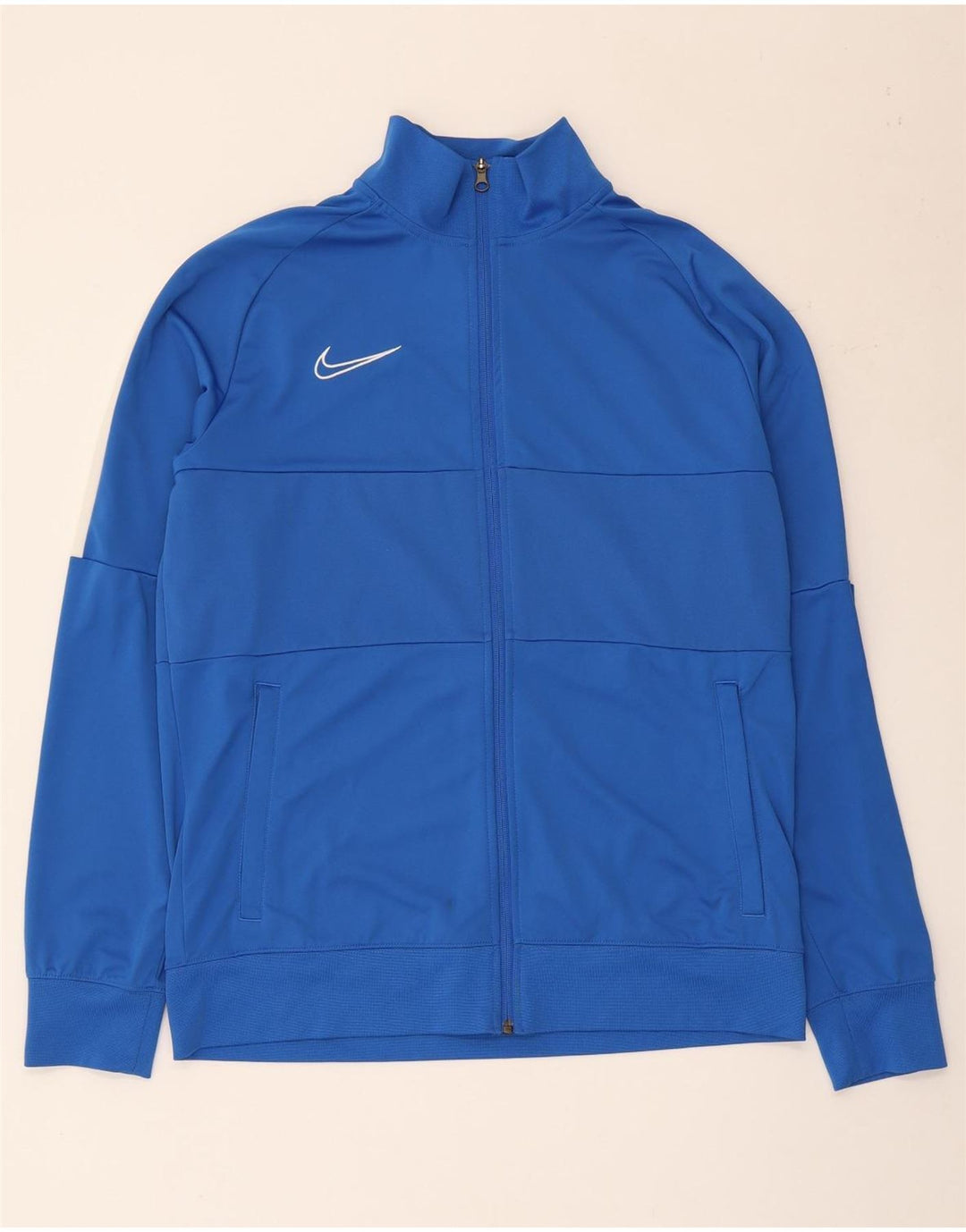 Nike Herren-Dri-Fit-Trainingsanzug-Top-Jacke, großes blaues Farbblock-Polyester