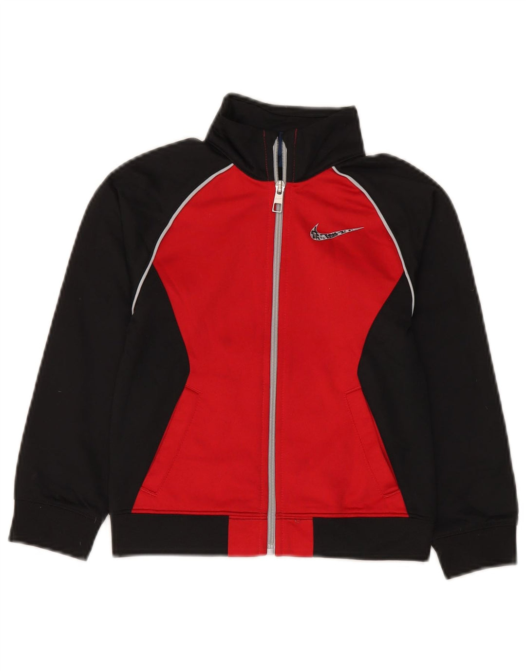 Nike Jungen-Trainingsanzug-Top-Jacke, 5–6 Jahre, schwarzes Farbblock-Polyester