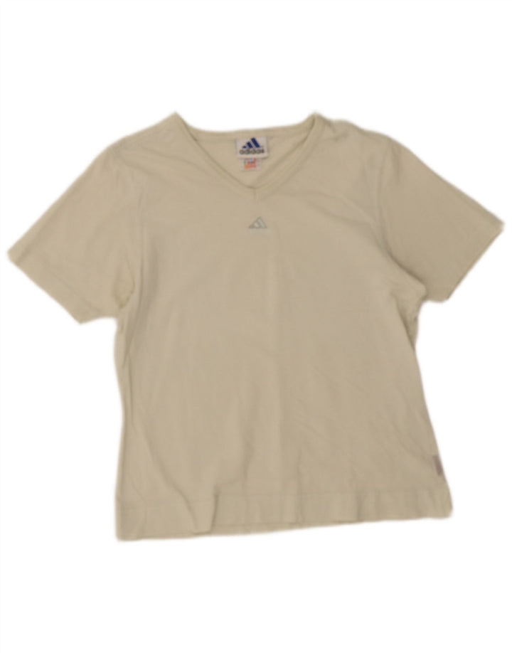 Adidas Damen T-Shirt Top UK 12 Medium Beige